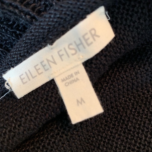 Eileen Fisher Linen Crochet Knit Short Sleeve Top - Picture 6 of 7